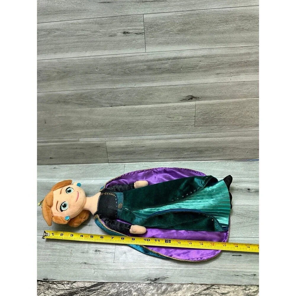 Disney Anna Plush Doll — Teal Green Dress with Purple Cape